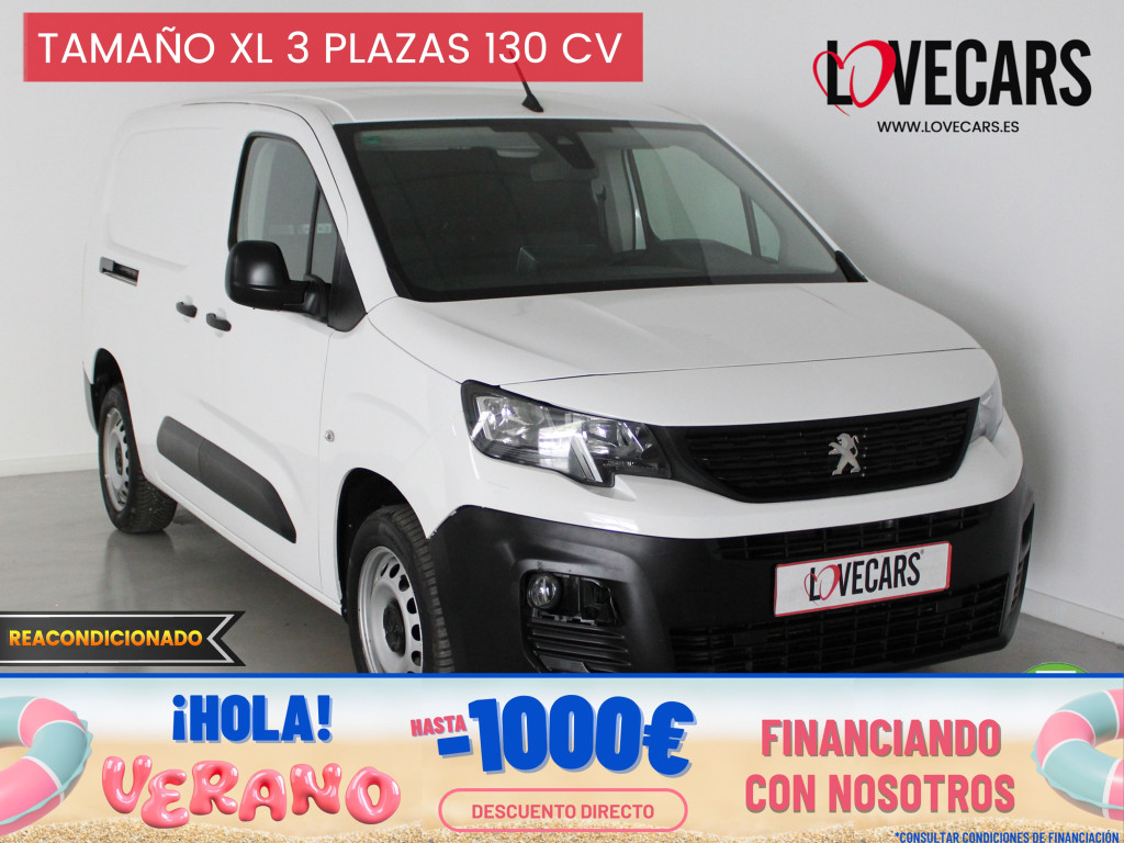 PEUGEOT PARTNER PREMIUM LONG 1000kg BlueHDi 130 6 Vel. 3 PLAZAS de segunda mano