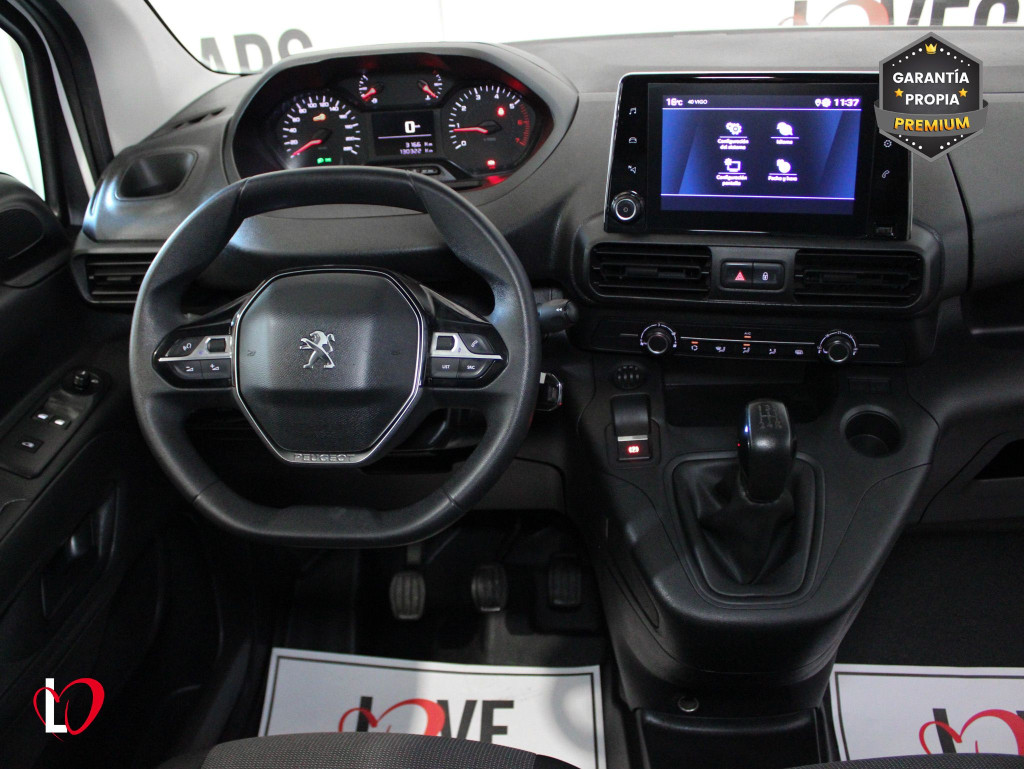 PEUGEOT PARTNER PREMIUM STANDARD 1000kg BlueHDi 100 S&S 5 Vel. 3 PLAZAS de segunda mano