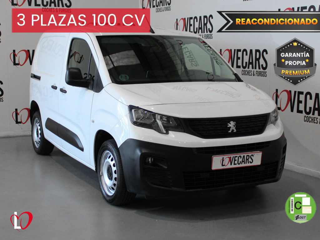 PEUGEOT PARTNER PREMIUM STANDARD 1000kg BlueHDi 100 S&S 5 Vel. 3 PLAZAS de segunda mano