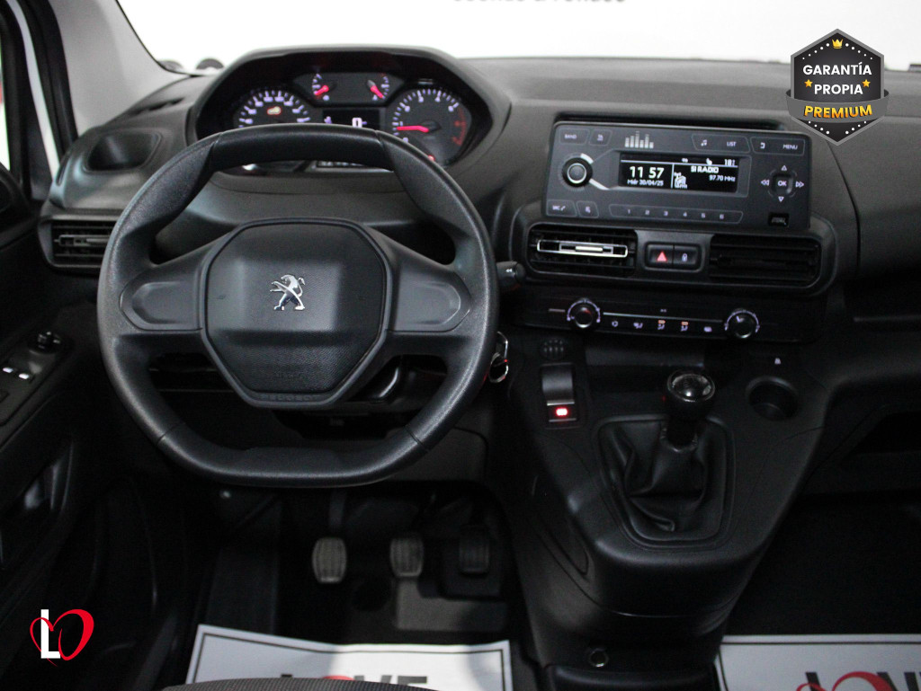 PEUGEOT PARTNER PRO STANDARD 600kg BlueHDi 100 S&S 5 Vel. 3 PLAZAS de segunda mano