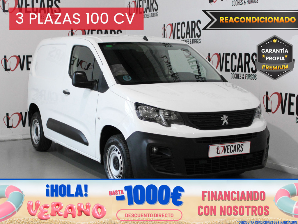 PEUGEOT PARTNER PRO STANDARD 600kg BlueHDi 100 S&S 5 Vel. 3 PLAZAS de segunda mano