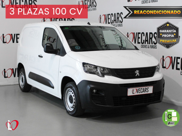 PEUGEOT PARTNER PRO STANDARD 600kg BlueHDi 100 S&S 5 Vel. 3 PLAZAS de segunda mano